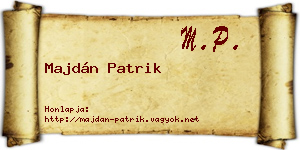 Majdán Patrik névjegykártya