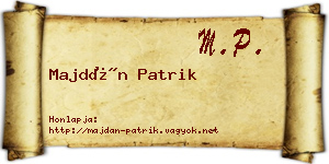 Majdán Patrik névjegykártya